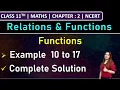 Class 11th Maths Functions Example 10 to 17 Chapter 2 Relations and Functions