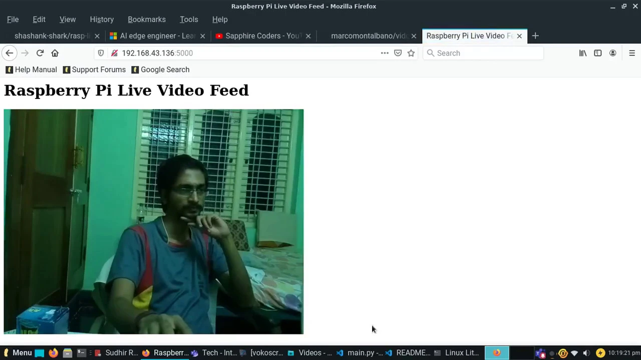 Raspberry Pi Camera Live Feed  with Python and Flask.