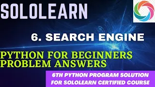 search engine python for beginners problem solution python3 project answers sololearn