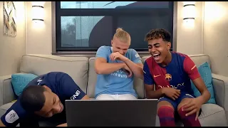 Haaland, Yamal & Mbappé Reacting to their own Parodies 😭 #parody #reaction #celebrity #yamal