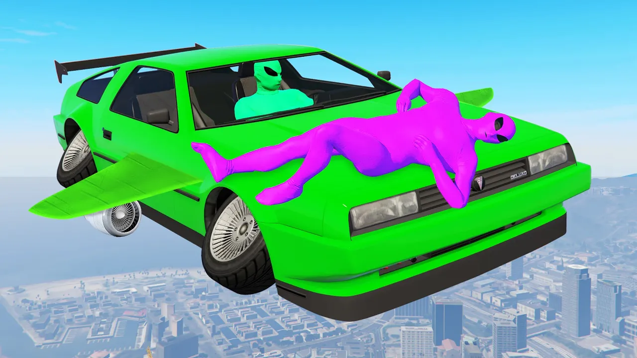 I Trolled The Green & Purple Alien Gang War Lol (GTA 5)