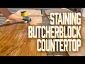 Staining Hevea Butcher Block Countertop