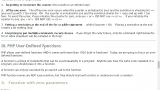 PHP Control Structures and Functions