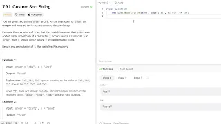 Leetcode Daily - 791 Custom Sort String