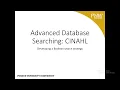 2020 Advanced Database Searching CINAHL