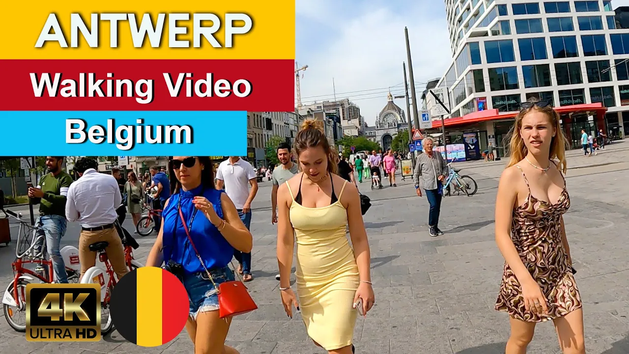 🇧🇪 ANTWERP, Belgium Walking Tour 4K 50fps UHD ( with Captions )