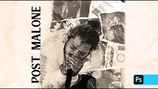 Download Post Malone Distressed Scrapbook Album Cover Artwork - Speed-art MP3