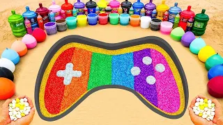 EXPERIMENT COCA | Rainbow Gaming Controller From Glitter Slime,Orbeez, Big Coca Cola, Fanta, Mentos