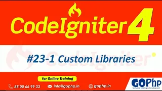 -1 Custom Libraries in CodeIgniter 4