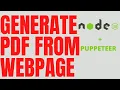 Convert Webpage to a PDF Using node js and Puppeteer