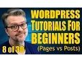 WordPress Tutorial For Beginners 2017 8 of 30 Posts vs Pages