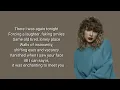 Taylor Swift - Enchanted (lyrics)