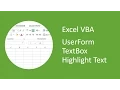 Excel VBA UserForm TextBox - How to Highlight Text