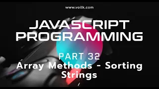 Learning Javascript Programming Part 32 Sorting Strings