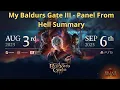My Baldurs Gate III - Panel from Hell Summary