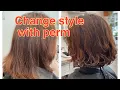 Soft perm made loose wave perm with layered bob