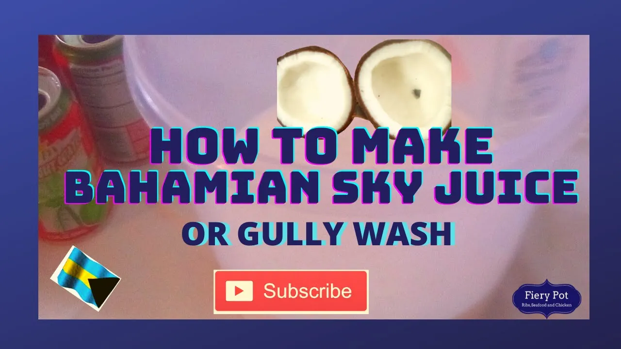 Gully Wash(sky Juice) made with condensed milk. coconut water and gin ,Taste great Bahamian Thing.