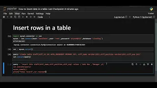 MySQL using Python - Insert Rows in Table