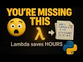This tiny Python trick saves HOURS Lambda explained Python Tutorial for Beginners