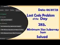 209 Minimum Size Subarray Sum II C Leetcode Daily Challenge