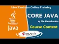 Core Java Course Content Online Training Sriman IT