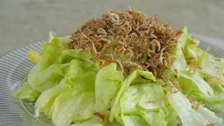 【無限レタス♡カリカリしらすがたまらない！】簡単サラダ♪ Crispy Lettuce & Crunchy Shirasu Salad