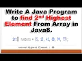 How to find second highest number from array in Java