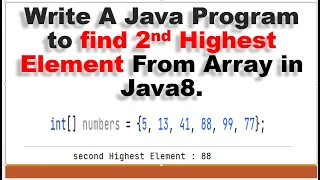 How to find second highest number from array in Java