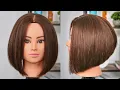 Stacked Bob Tutorial How to Cut a Classic Bob Angled Bob Haircut
