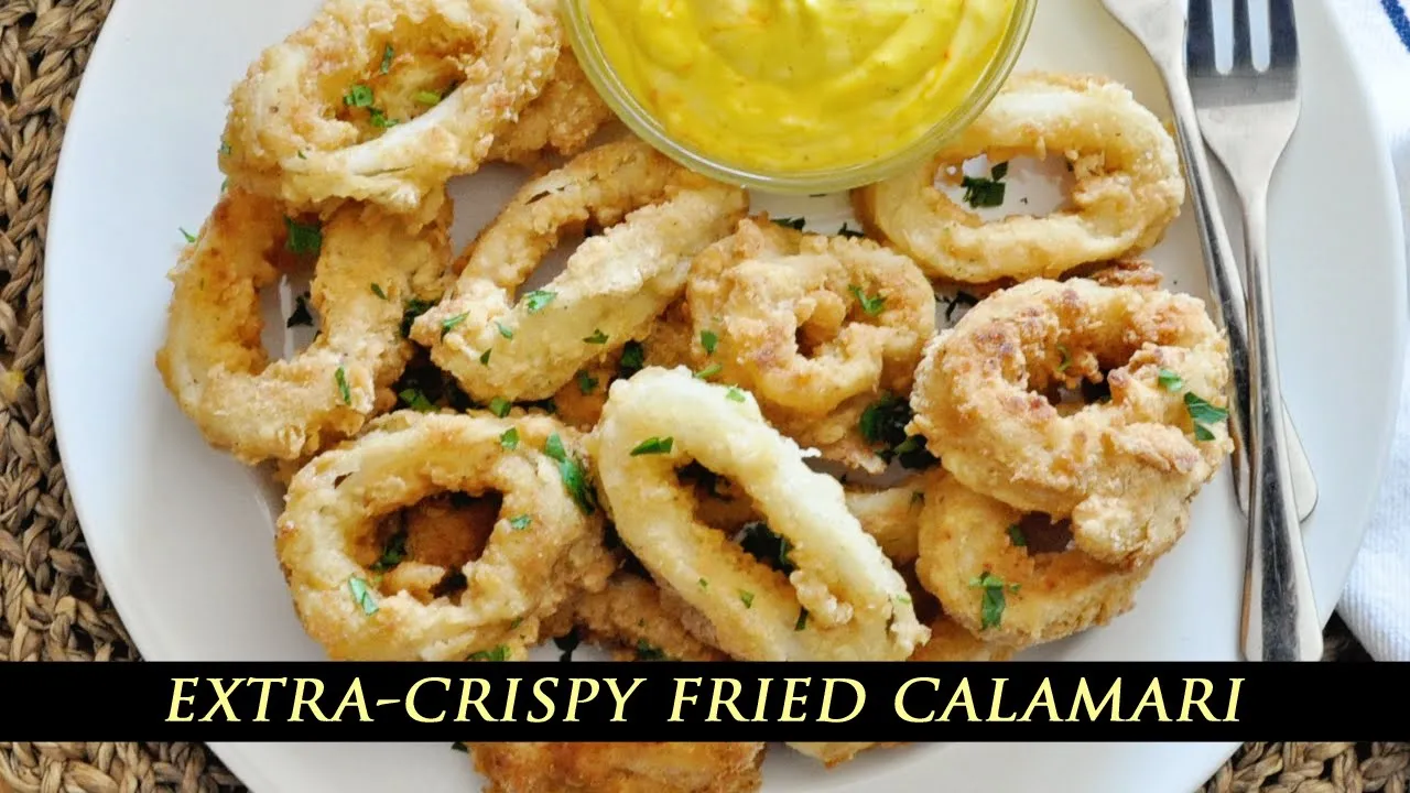 EXTRA-CRISPY FRIED CALAMARI With Cheat SAFFRON AIOLI