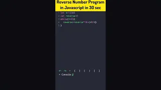 Reverse Number Program in Javascript in 30 seconds