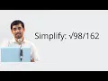 Square root of product and quotient of numbers Simplify