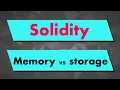 Solidity Tutorial Memory vs Storage