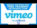 Download Lagu Vimeo Free Training Introduction And Signup Links