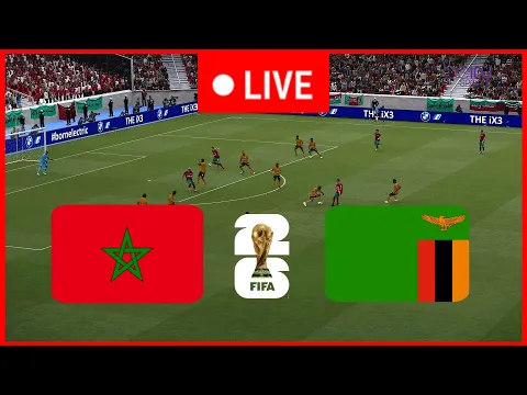 Download MP3 🔴[LIVE] Morocco vs Zambia | Africa World Cup Qualifiers 2026 Live Streaming Game Simulation