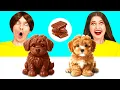 Download Lagu Desafío De Comida Real vs. De Comida Chocolate | Guerra de Cocina Divertida por Happy Funny