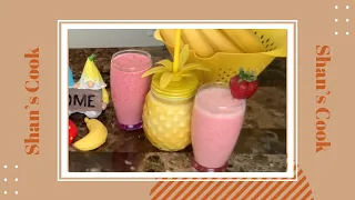 Strawberry Banana and Raspberry Fruit Smoothies Quick and Easy Recipes by Shan s Cook