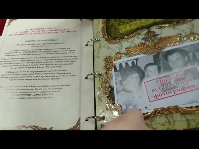 Видео-обзор Семейный альбом родословная 'Художественная', обложка из искусственной кожи