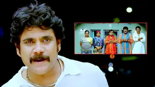 nagarjuna telling his story to brahmanandam and others damarukam movie scenes maa show