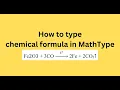 How to type chemical formula in MathType