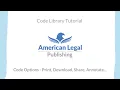 How to Download Print Share and more on the American Legal Publishing Code Library - Tutorial