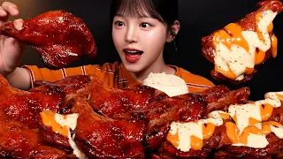 SUB)윤기좔좔 자메이카 통다리구이 쌓아 놓고 먹기! 치밥까지 BBQ 자메이카 치킨 파티🍗 Jamaican Chicken Mukbang Asmr