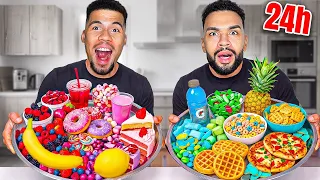 WER ISST MEHR FARBEN IN 24 STUNDEN?! - CHALLENGE 🌈🍕