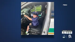 Officer Chandler enjoys visit from PBSO deputies