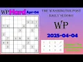 The Washington Post Daily Sudoku 2025-04-04 2105 Hard