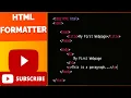 HTML Formatter - Free Beautify HTML Code Online