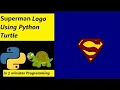 Super Super Man logo using turtle in python subscribe road to 15 like