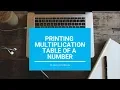 Displaying Multiplication Table Of A Number - Core Java With BlueJ