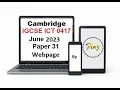 Download Lagu IGCSE ICT (0417) June 2023 Paper 31 Webpage
