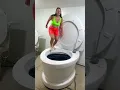 Lagu HIGHEST JUMP Slow Motion into Worlds Largest Giant Toilet Black Pool with BIG SPLASH #shorts